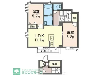ラ・グランジュ(2LDK/2階)の間取り写真