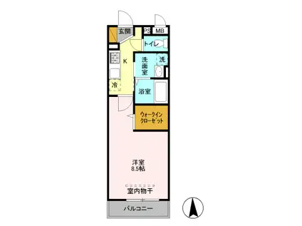 グレイスコート(1K/3階)の間取り写真