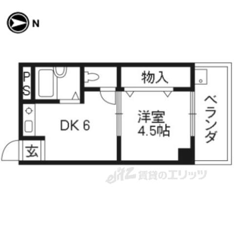 マンション巻野(1K/3階)の間取り写真