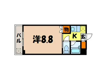 コーポ陽向(1K/4階)の間取り写真