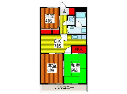 クラウンズマンション(3DK/3階)の間取り写真