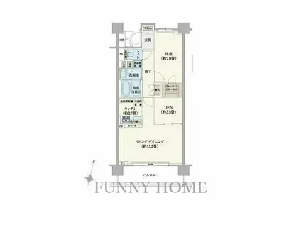 リージア経堂テラスガーデン(1LDK/10階)の間取り写真