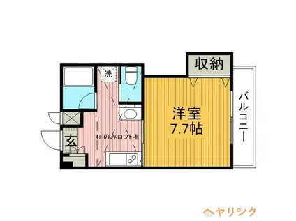 ユウワビル(1K/2階)の間取り写真