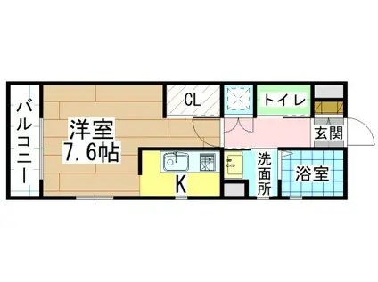 EL CEREZO(1K/3階)の間取り写真