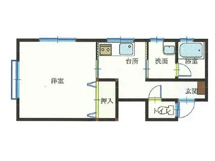 シェトワクレール(1K/1階)の間取り写真