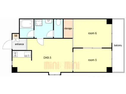 エスペラール武庫之荘(2DK/5階)の間取り写真
