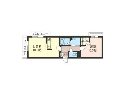 ＪＲ横須賀線 東戸塚駅 徒歩21分 3階建 築12年(1LDK/2階)の間取り写真