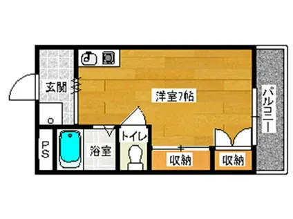 フリージア(ワンルーム/3階)の間取り写真