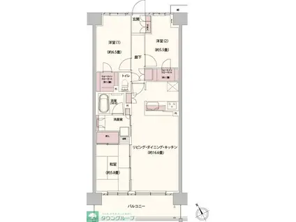 クレストフォルム柏サウスウイング(3LDK/1階)の間取り写真