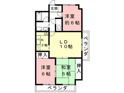 SQUARE25(3LDK/4階)の間取り写真