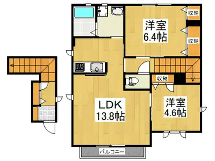 SEEDS GARDEN B(2LDK/2階)の間取り写真