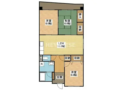 エクセレンス下屋敷II(3LDK/4階)の間取り写真