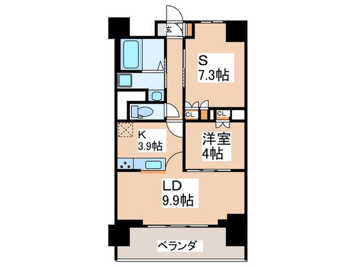 リーラ横浜川和町(1SLDK/3階)の間取り写真