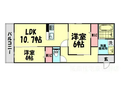 GRANDEL(2LDK/1階)の間取り写真