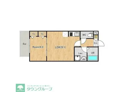 ジーメゾン八王子千人町(1LDK/2階)の間取り写真