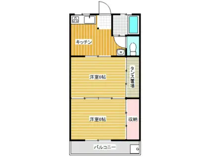 山崎マンション(2DK/2階)の間取り写真