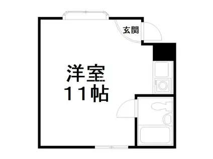 スクエア藤ノ森(ワンルーム/2階)の間取り写真