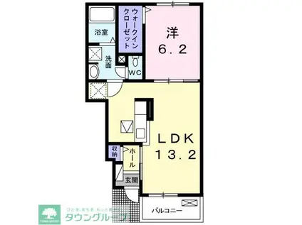 プリムラII(1LDK/1階)の間取り写真