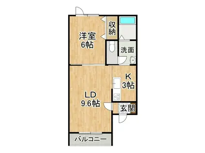 CHEERII(1LDK/2階)の間取り写真