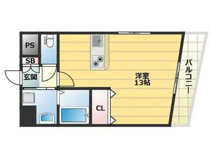 CHOUETTE(1K/2階)の間取り写真