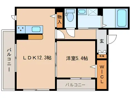 シャーメゾン ラピュタ(1LDK/2階)の間取り写真