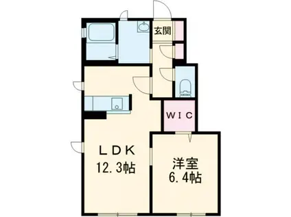 雪月花 6番館(1LDK/1階)の間取り写真
