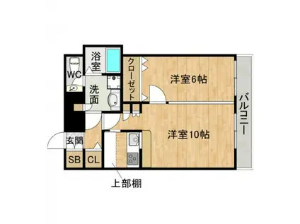 ピュアドームグランド大橋(1LDK/9階)の間取り写真