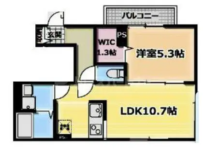 アリビオ五反野(1LDK/3階)の間取り写真