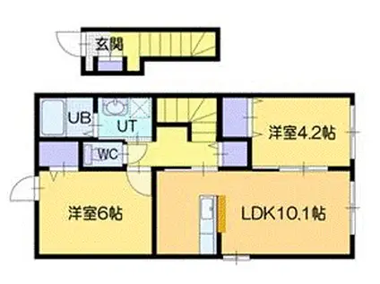はまなす(2LDK/2階)の間取り写真
