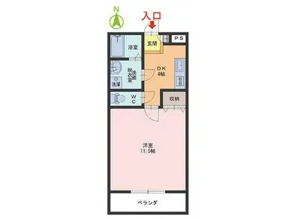 ポラリス(1DK/3階)の間取り写真