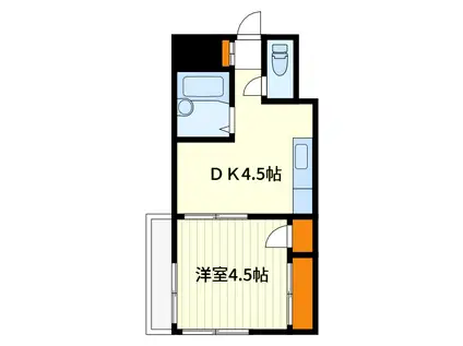 富士ビュウ・コーポ(1DK/3階)の間取り写真