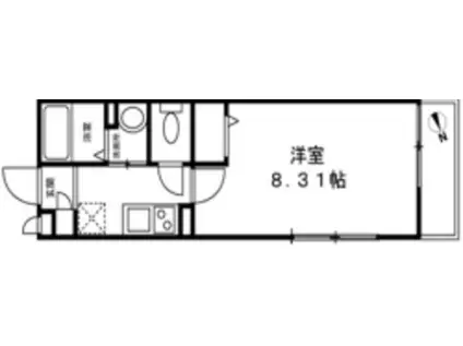 SAKURA GRANDE 京王堀之内(1K/2階)の間取り写真