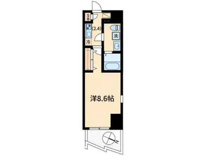 オモチデ扇大橋(1K/4階)の間取り写真