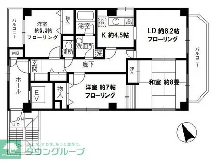 K・R目白(3LDK/2階)の間取り写真