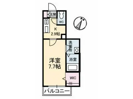 シャーメゾンアチーブメント(1K/1階)の間取り写真