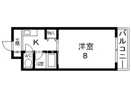 アベニューリップル長田II(1K/8階)の間取り写真