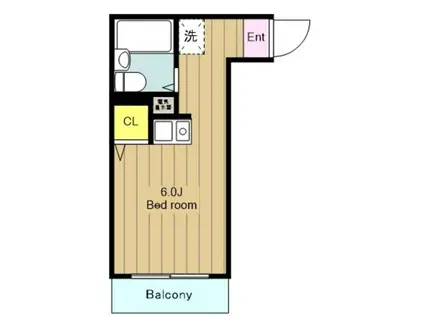 CSEハイツ南林間(1K/2階)の間取り写真
