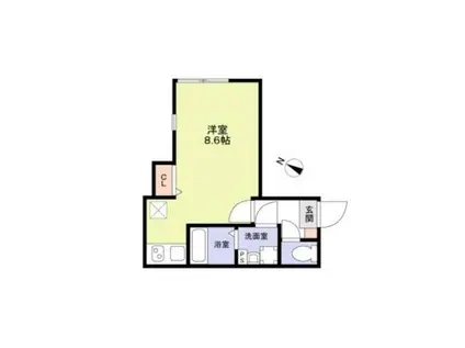 ティーグル矢口渡(ワンルーム/3階)の間取り写真