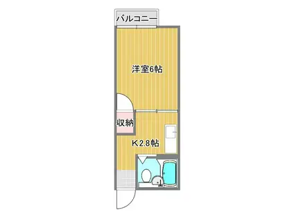 メゾン吉見(2DK/2階)の間取り写真