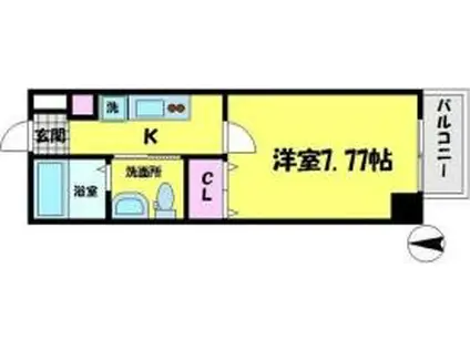 ウインズコート城東中央(1K/6階)の間取り写真