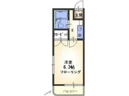 ハイツサンライズ(1K/1階)の間取り写真