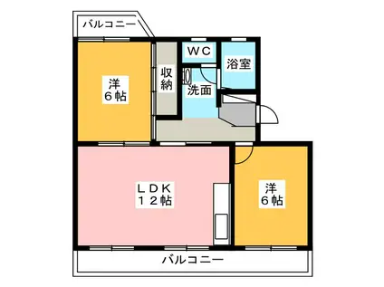 エスポワールM-1(2LDK/3階)の間取り写真
