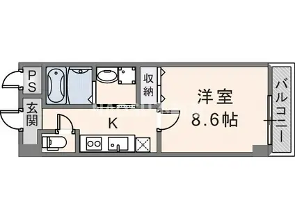 アーバンリブ(1K/2階)の間取り写真