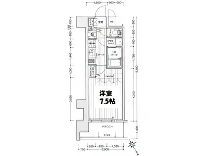アドバンス東梅田アクシス(1K/10階)の間取り写真