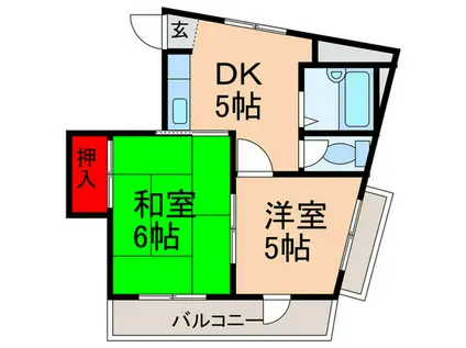 高野台I-PLACE(2DK/1階)の間取り写真