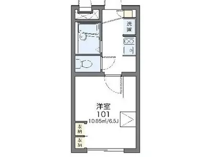 レオパレスユリパレス中野坂上(1K/2階)の間取り写真