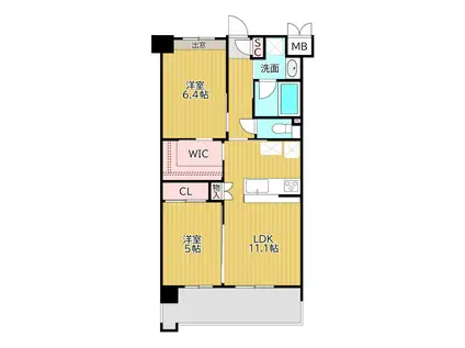 ウイングス西本町(2LDK/3階)の間取り写真