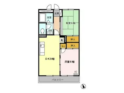 中野ハイム(2DK/3階)の間取り写真