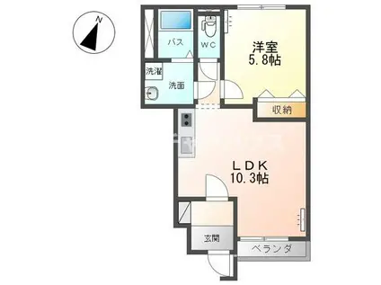 グレース(1LDK/1階)の間取り写真