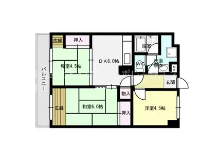 まいづる中央ビル(3DK/11階)の間取り写真